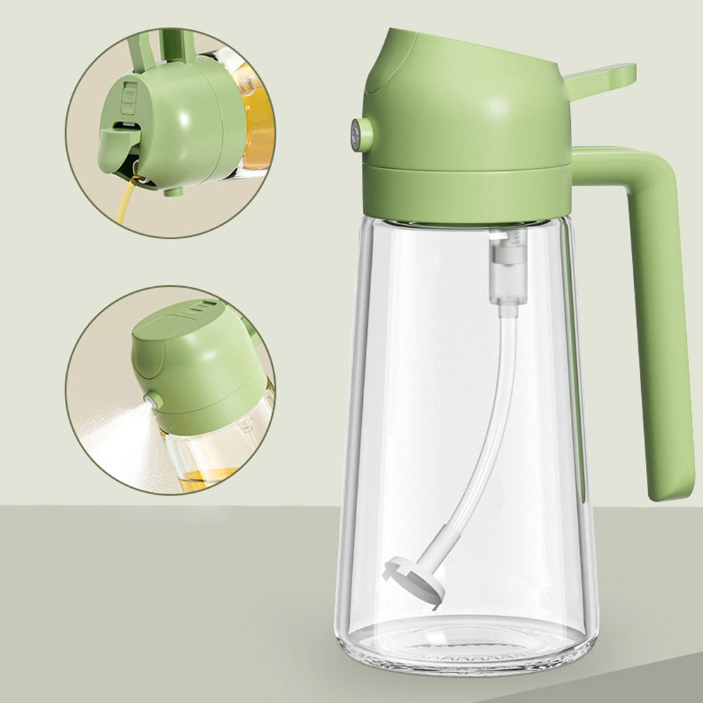 2-in-1 Oil Dispenser Bottle – Spray & Pour Oil Sprayer for Kitchen Use | Leakproof