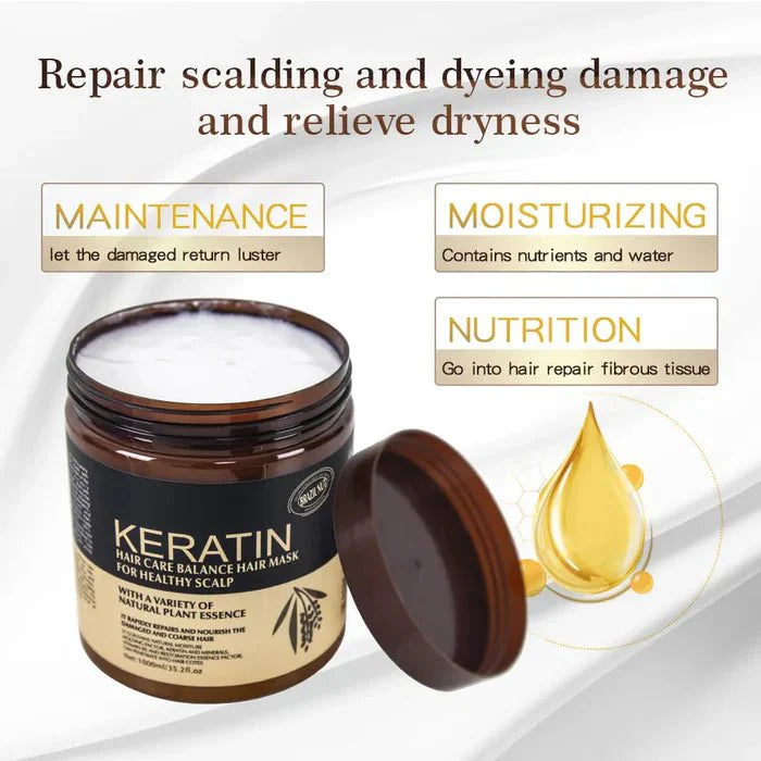 Hair Repair Bundle – Karseell Collagen Maca Hair Mask + Keratin Hair Care Mask  | Deep Conditioning Treatment for Dry Damaged & Frizzy Hair | All Hair Types