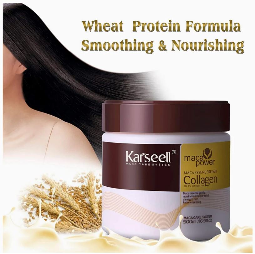 Karseell Collagen Hair Mask 500ml – Deep Repair Treatment with Maca Root, Argan Oil & Coconut Oil for Dry Damaged Hair | All Hair Types