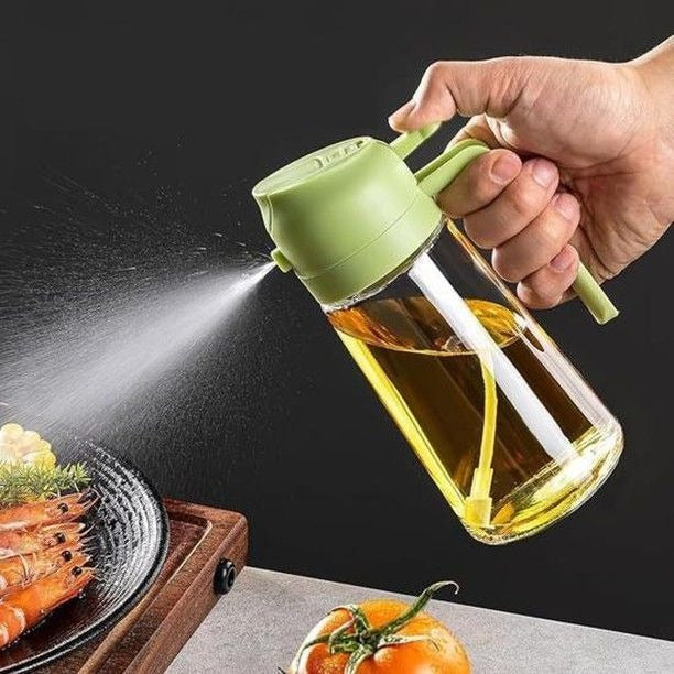 2-in-1 Oil Dispenser Bottle – Spray & Pour Oil Sprayer for Kitchen Use | Leakproof