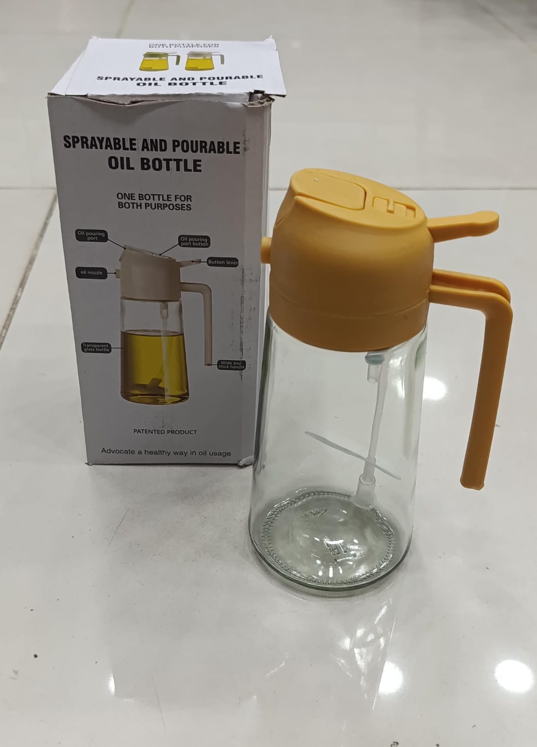 2-in-1 Oil Dispenser Bottle – Spray & Pour Oil Sprayer for Kitchen Use | Leakproof