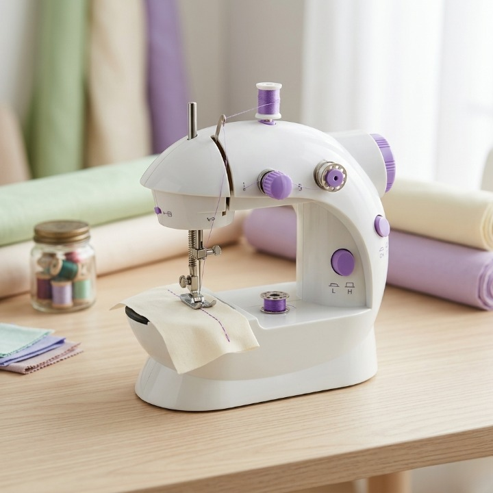 Portable Mini Electric Sewing Machine — Dual-Speed, 2-Power Modes (AC & Battery), Built-in LED, Complete Starter Kit for Beginners, Adults & Travel