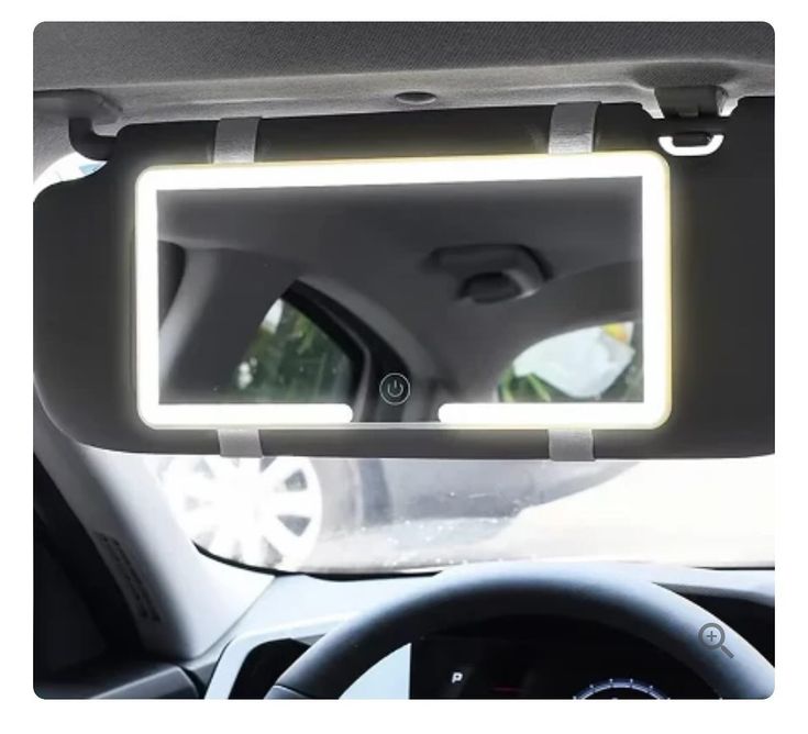 Extra Large Car Visor Vanity Mirror with LED Lights — 3 Light Modes, Rechargeable USB, Portable Touch Mirror for Car, Travel & Daily Touch-Ups
