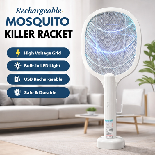 Rechargeable Electric Mosquito Racket With Stand