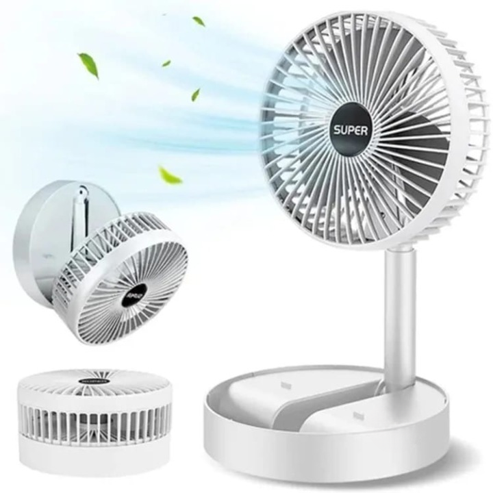 Rechargeable Telescopic Folding Table Fan (3 Speed)